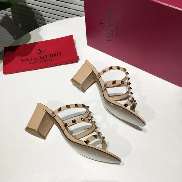 Valentino Rockstud Nude Studded Gladiator Sandals 6