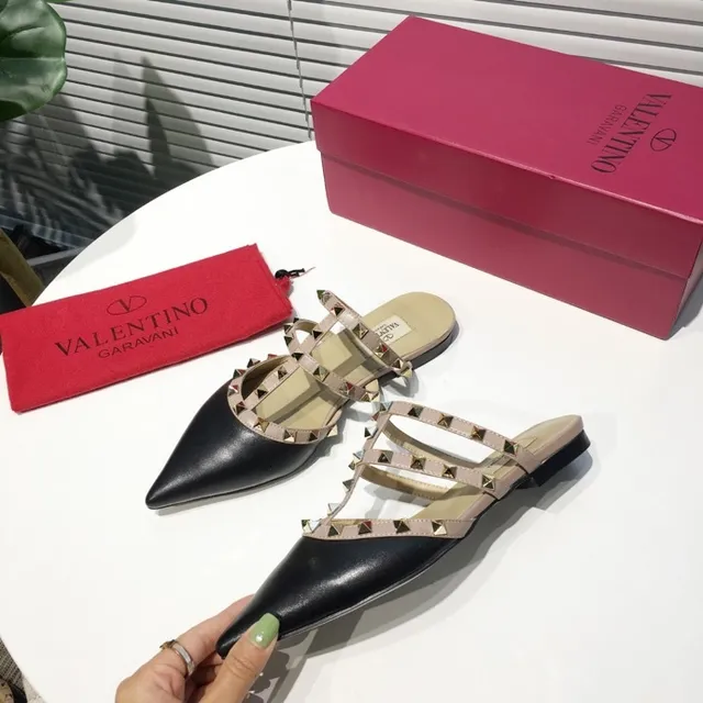 Valentino Rockstud Strappy Studded Black and Beige Stilettos 3