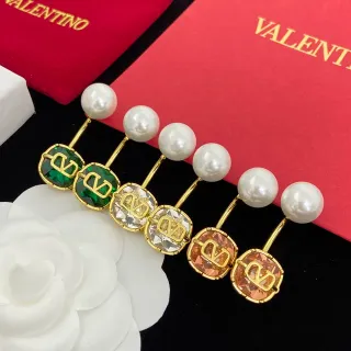 Valentino VLOGO Aretes de Cristal y Perla