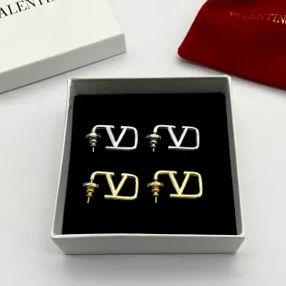 Valentino VLTN Open-Frame V Logo Stud Earrings