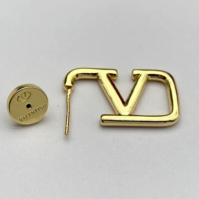 Valentino VLTN Open-Frame V Logo Stud Earrings 2