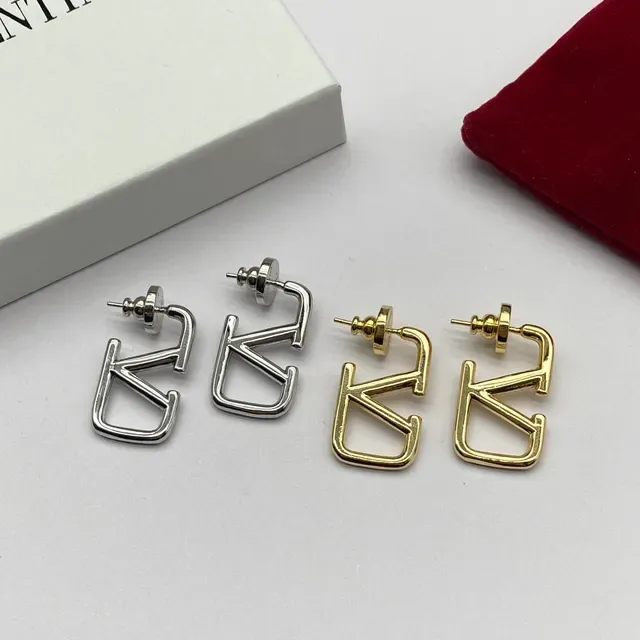 Valentino VLTN Open-Frame V Logo Stud Earrings 7