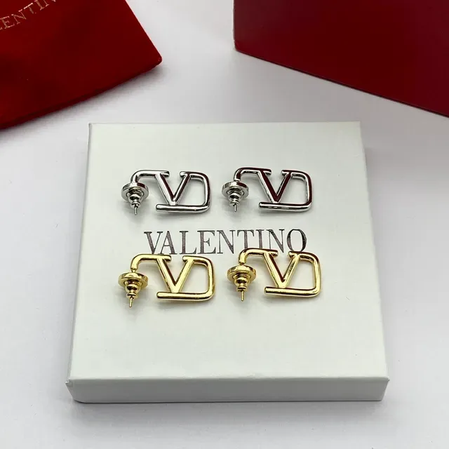 Valentino VLTN Open-Frame V Logo Stud Earrings 8