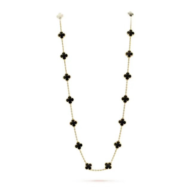 Van Cleef & Arpels Alhambra 20 Motif collier d'onyx noir et or 8