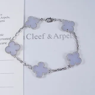 Van Cleef & Arpels Alhambra Five Motif Pale Lavender Stone Bracelet