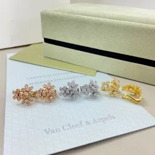 Van Cleef & Arpels Alhambra زهور Pavé أقراط