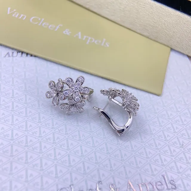 Van Cleef & Arpels Alhambra Flower Pavé Earrings 7