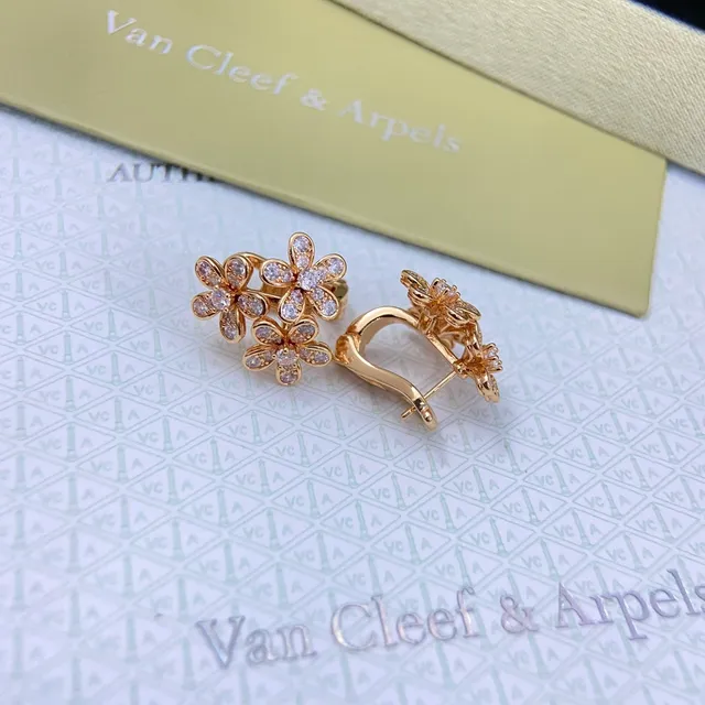 Van Cleef & Arpels Alhambra Flower Pavé Earrings 8