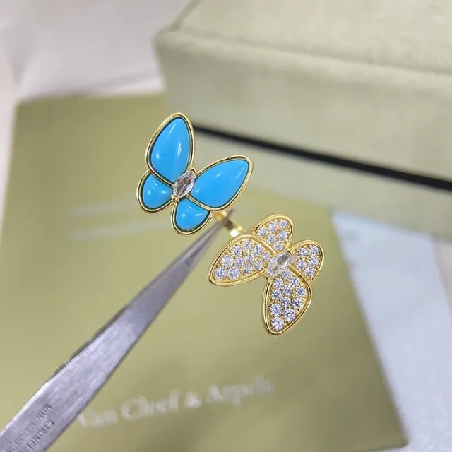 Van Cleef & Arpels Papillon Butterfly Anéis de diamantes com esmalte e pavê 4