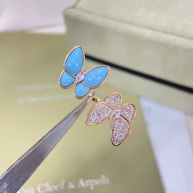 Van Cleef & Arpels Papillon Butterfly Anéis de diamantes com esmalte e pavê 6