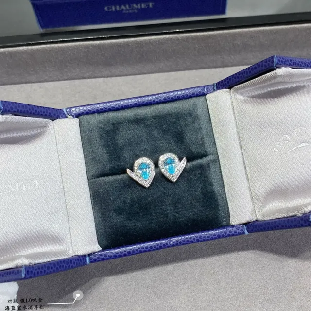 Van Cleef & Arpels Perlée বীজ আকৃতির অ্যাকুয়ামেরিন এবং হীরার কানের দুল 2