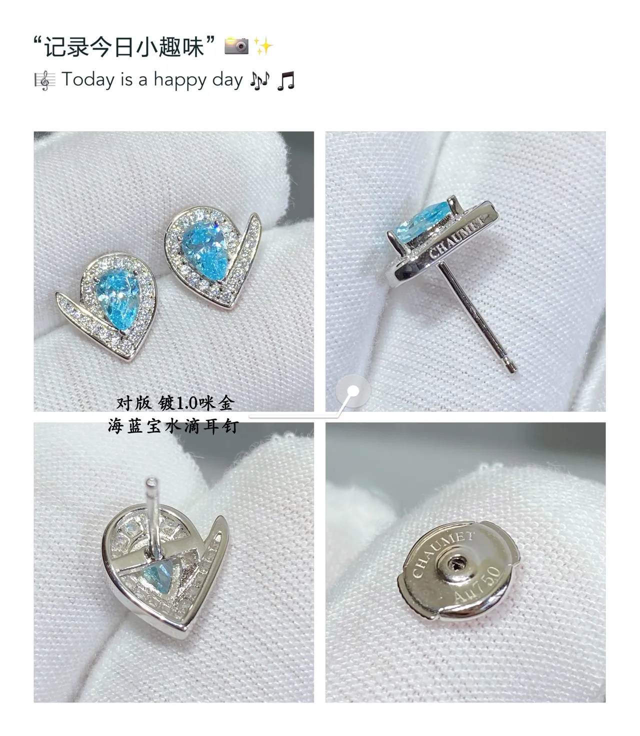 Van Cleef & Arpels Perlée বীজ আকৃতির অ্যাকুয়ামেরিন এবং হীরার কানের দুল 5
