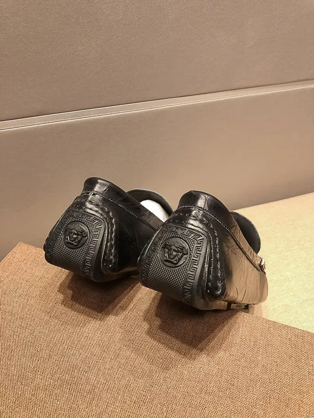 Versace Loafer Cuir Noir Doré Boucle Medusa-Bit 3