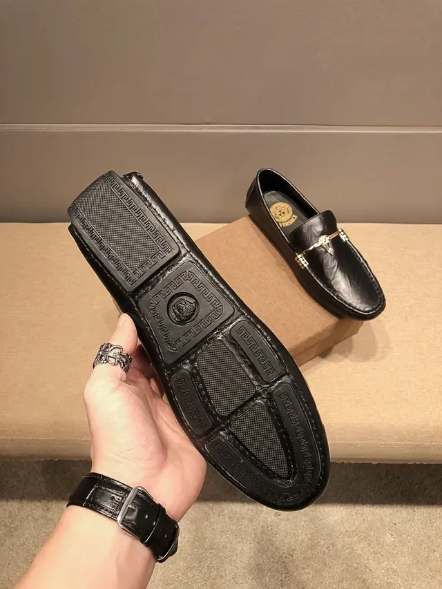 Versace Loafer Cuir Noir Doré Boucle Medusa-Bit 4