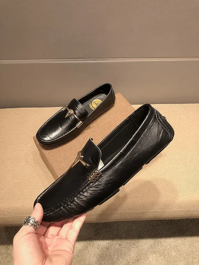 Versace Loafer Cuir Noir Doré Boucle Medusa-Bit 8
