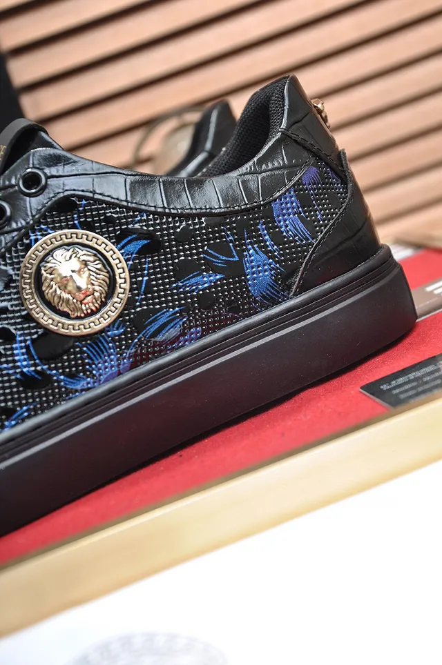 Versace Chain Reaction Chaussures Lifestyle Noir et Bleu Floral Médusa 2