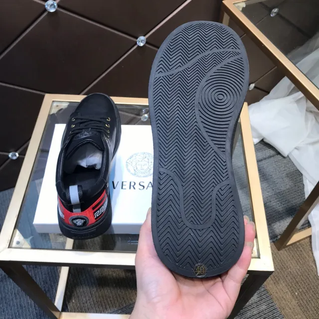 Versace Chain Reaction Black Leather Lifestyle Sneakers 2