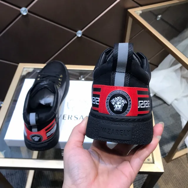 Versace Chain Reaction Black Leather Lifestyle Sneakers 5