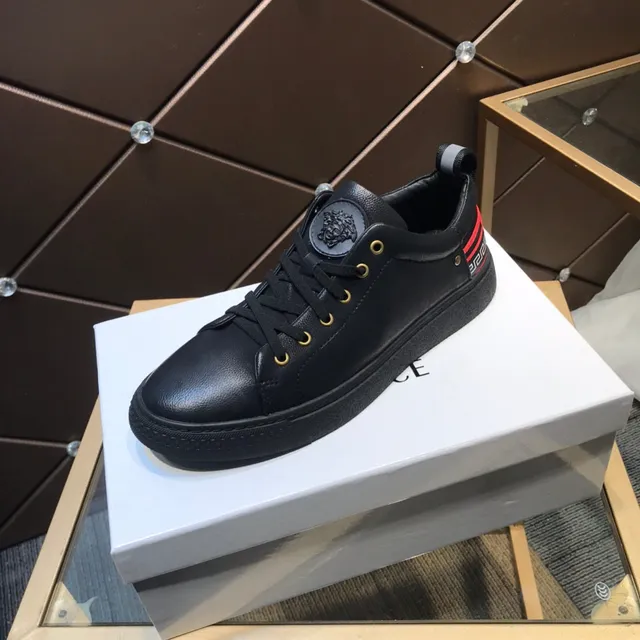 Versace Chain Reaction Black Leather Lifestyle Sneakers 7