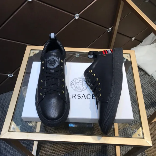 Versace Chain Reaction Black Leather Lifestyle Sneakers 8