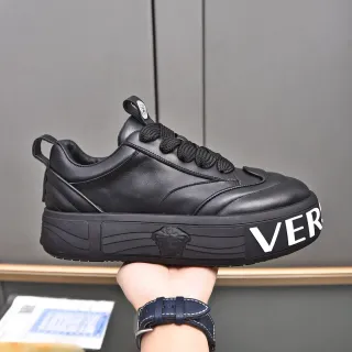 Versace Chain Reaction Zapatillas Plataforma de Cuero Negro Lifestyle