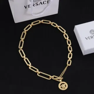 Versace Chain Reaction Collar Dorado con eslabones rectangulares