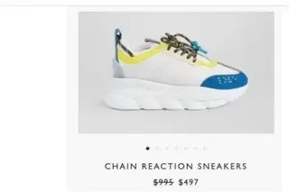 Versace Chain Reaction White Yellow Blue Chunky Sneakers 9
