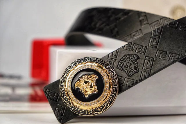 Versace Greca Medusa Embossed Leather Belt 2