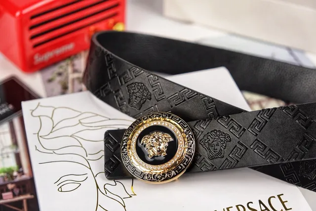 Versace Greca Medusa Embossed Leather Belt 4