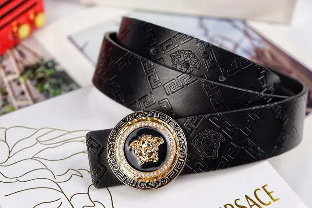 Versace Greca Medusa Embossed Leather Belt 6