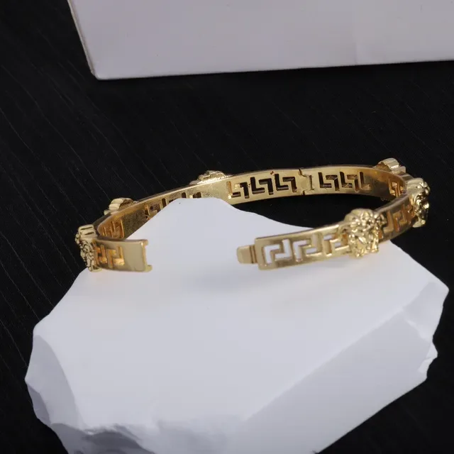Bracelet Versace Greca Medusa Doré Tête Médusa Clé Grecque 2