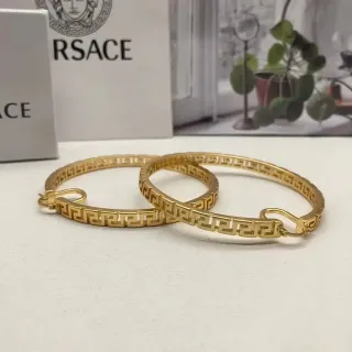 Versace Greca Odissea Gold-Tone Greek Key Hoop Bracelets