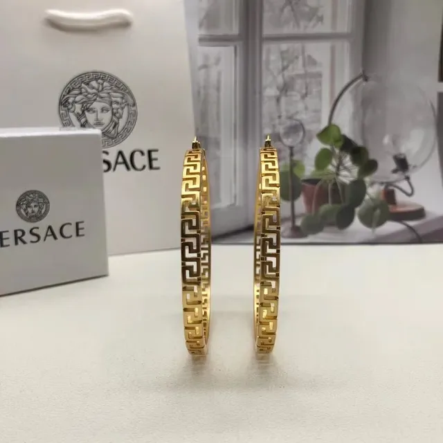 Versace Greca Odissea Bracelets Hoop Dorés Motif Clé Grecque 2