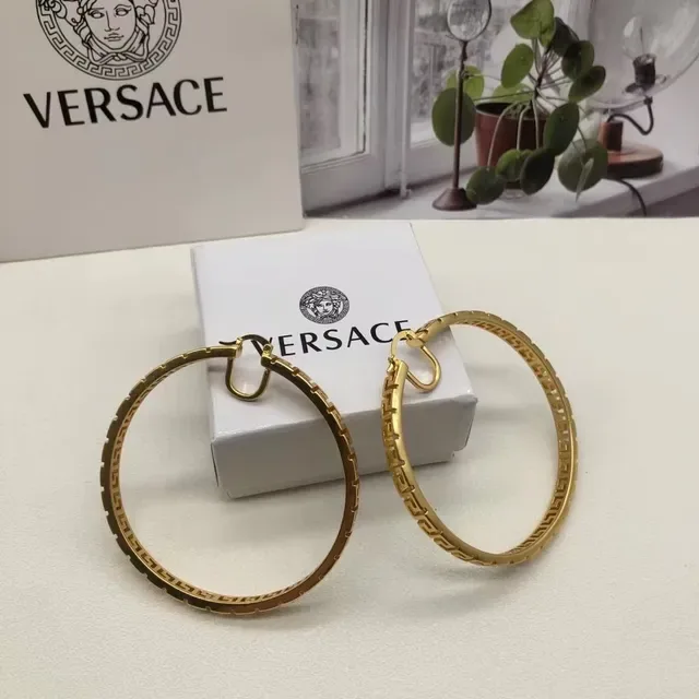 Versace Greca Odissea Bracelets Hoop Dorés Motif Clé Grecque 3