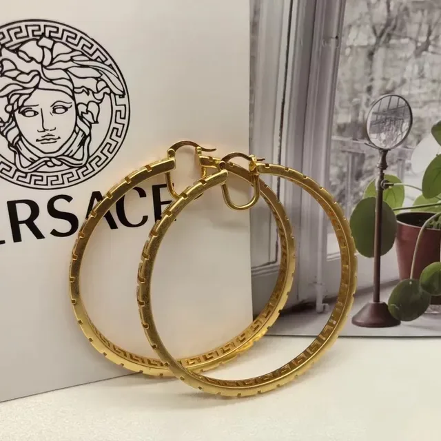 Versace Greca Odissea Bracelets Hoop Dorés Motif Clé Grecque 4