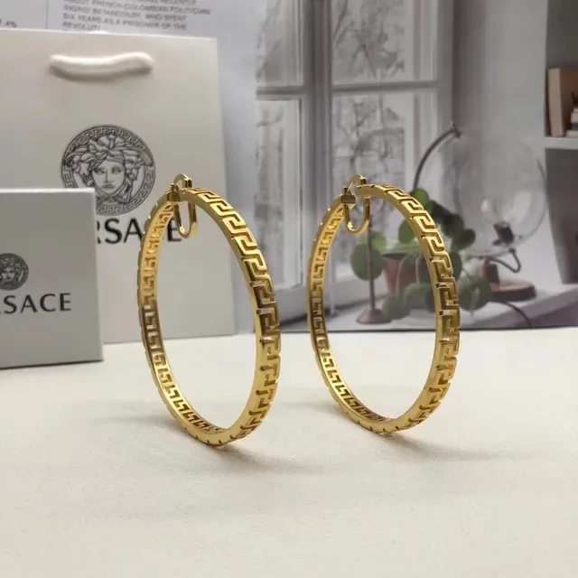 Versace Greca Odissea Bracelets Hoop Dorés Motif Clé Grecque 5