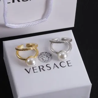 Versace Greca Odissea Pearl Open Double-Band Rings