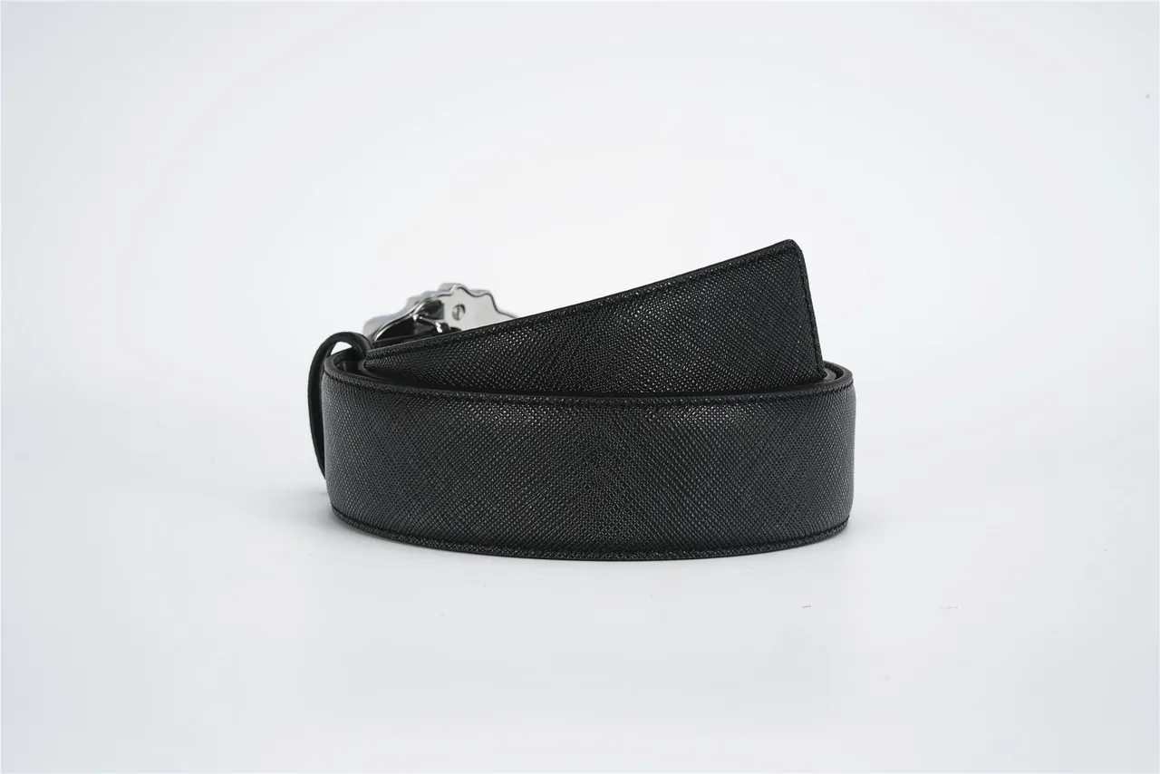 Versace Medusa Belt Black Textured Leather Belt 3