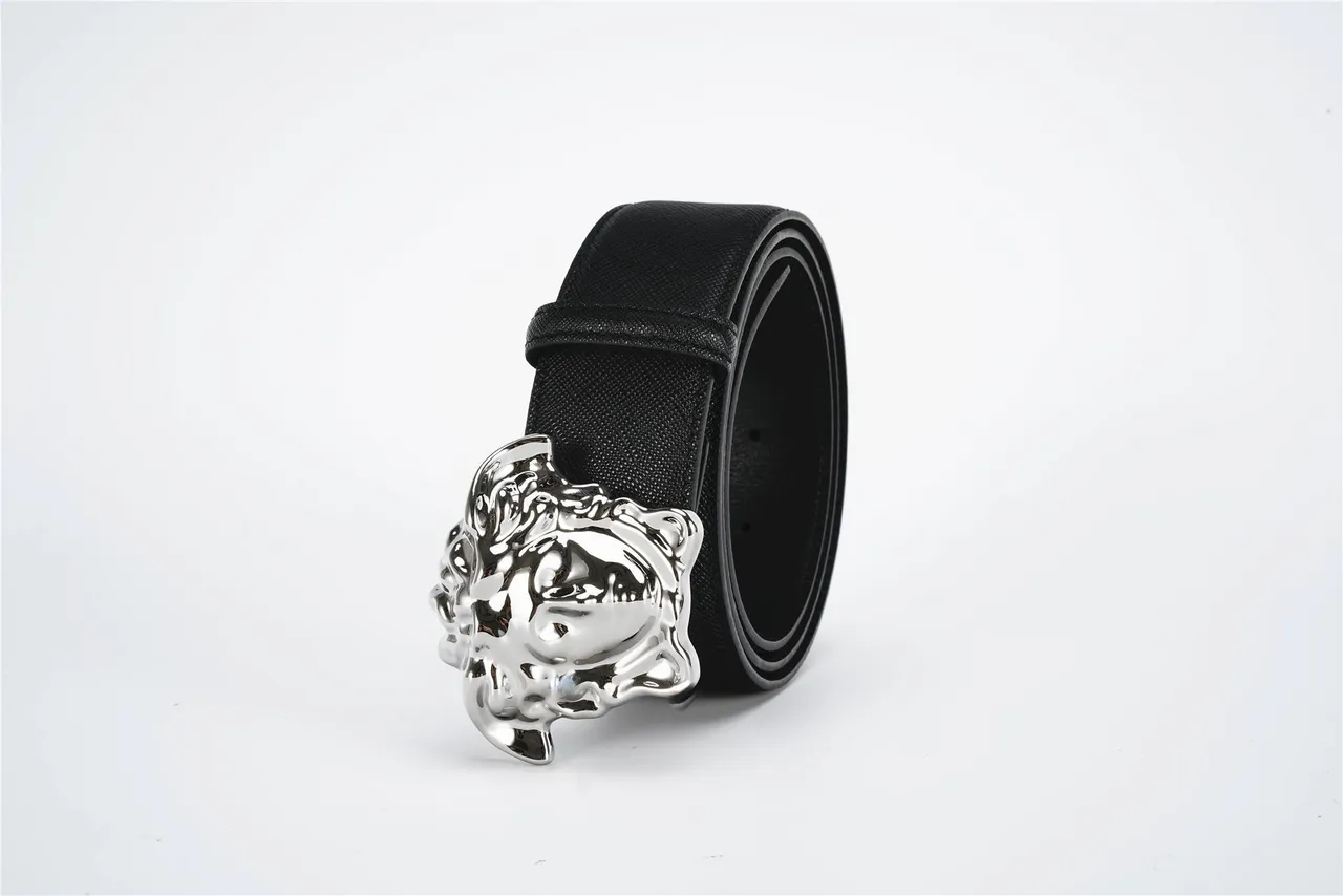 Versace Medusa Belt Black Textured Leather Belt 6