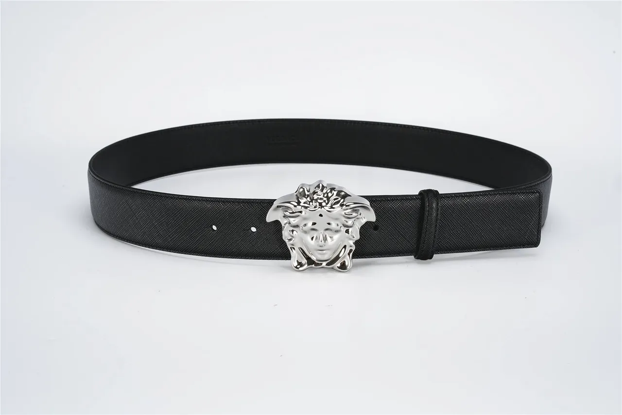 Versace Medusa Belt Black Textured Leather Belt 9