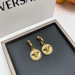 Versace Medusa Gold Silver Pendant Earrings
