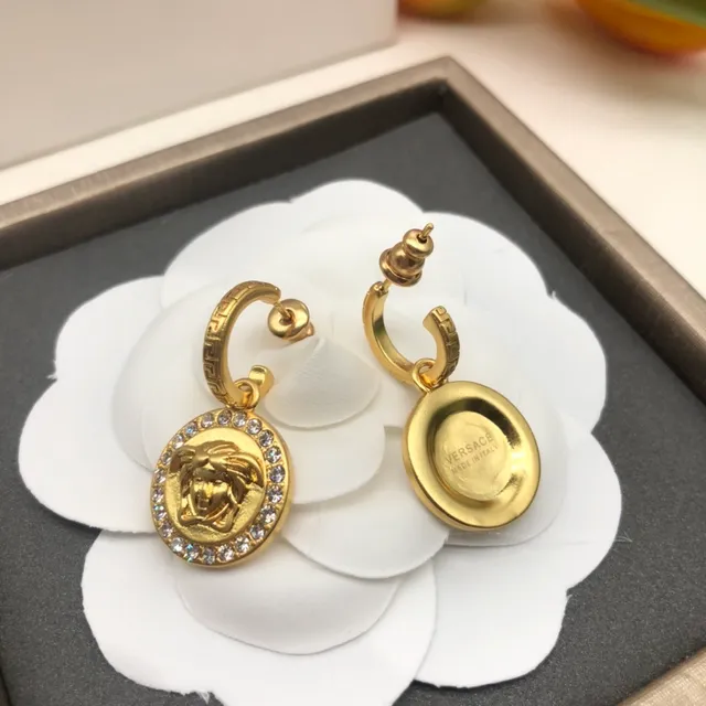 Versace Medusa Gold Silver Pendant Earrings 2
