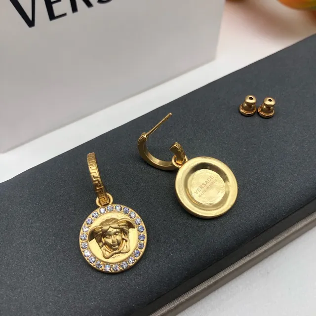 Versace Medusa Gold Silver Pendant Earrings 4