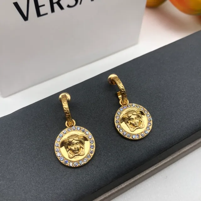 Versace Medusa Gold Silver Pendant Earrings 5