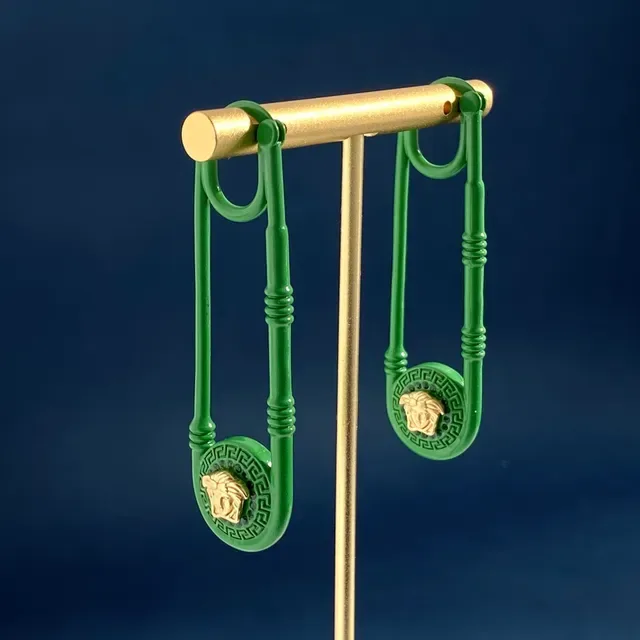 Versace Medusa Safety Pin Boucles d'oreilles Rose et Or 2