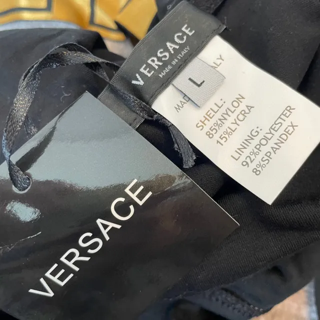 Versace Odissea Black Gold One-Piece Greca Key Waistband Swimwear 3