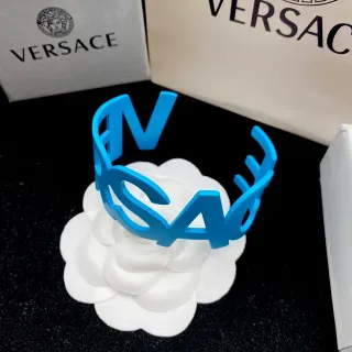 Versace VLogo Escultórico Azul Brazalete Abierto