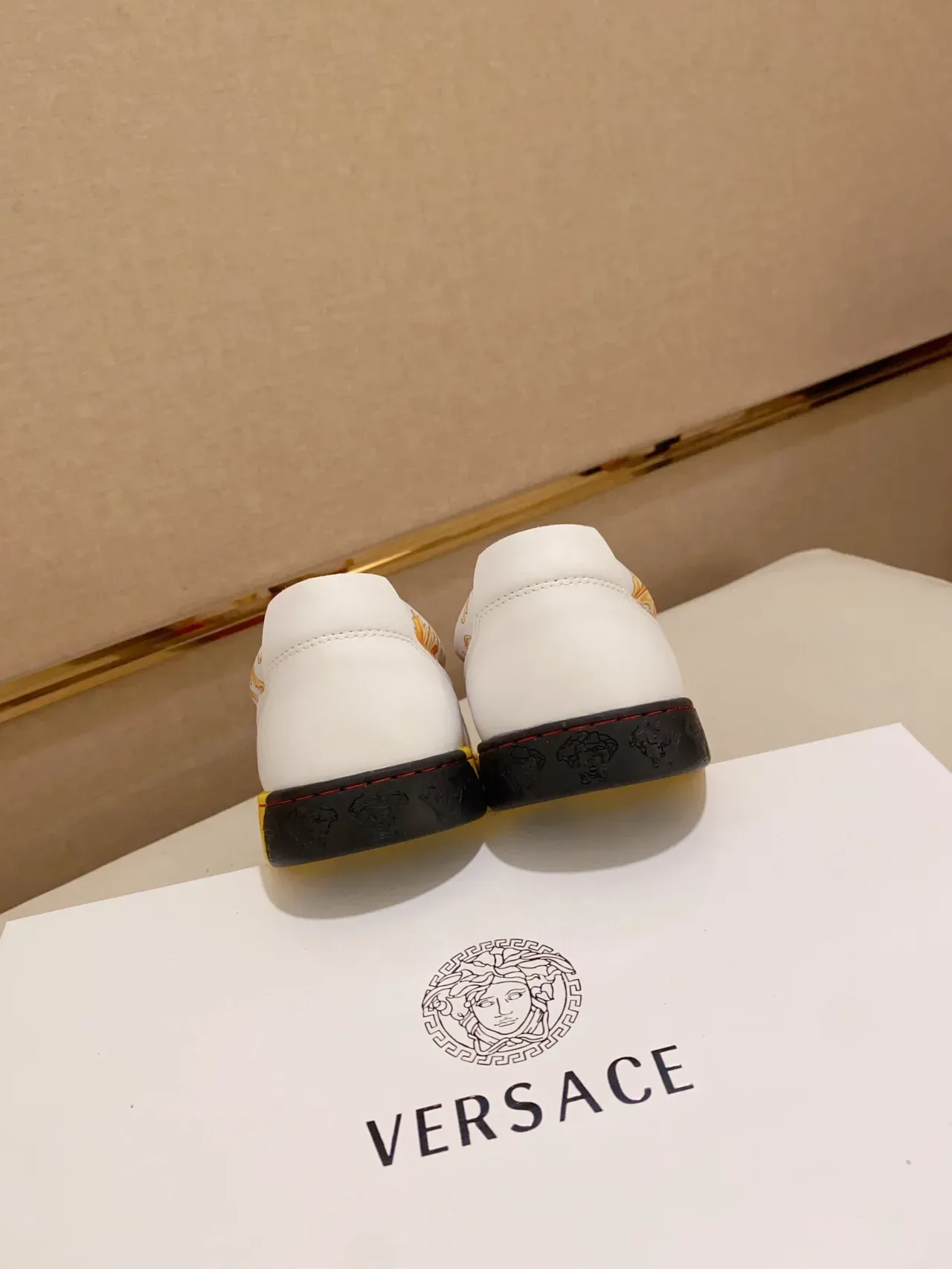 Versace White Multicolor Slip-On Baroque-Printed Lifestyle Sneakers 3