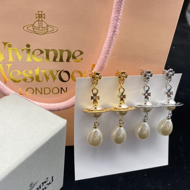 Vivienne Westwood Boucles d'oreilles perles orb pendantes 2
