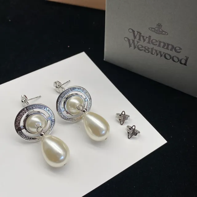 Vivienne Westwood Boucles d'oreilles perles orb pendantes 3